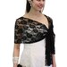 Black Lace Bridal Shawl Wedding Wrap Prom Scarf 9139LAC-BLK