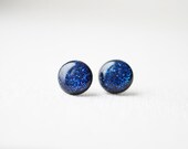FREE WORLDWIDE SHIPPING - Saphire Blue Glitter Stud Earrings