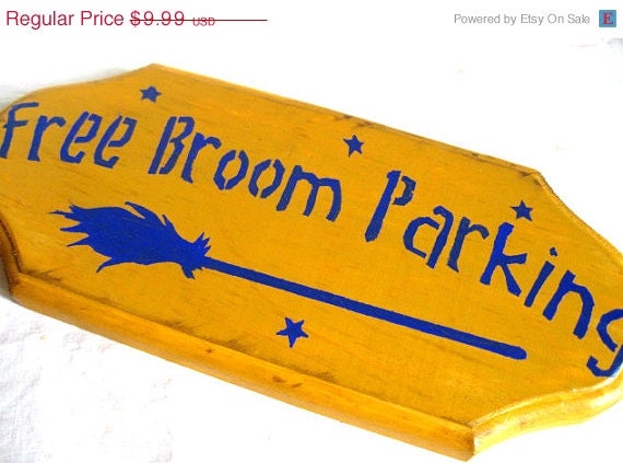 sToReWiDe sale Free Broom Parkiing - Primitive Sign Halloween Magic Witch