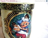 sToReWiDe sale Vintage Tin Bucket - Candy Container - Ornate
