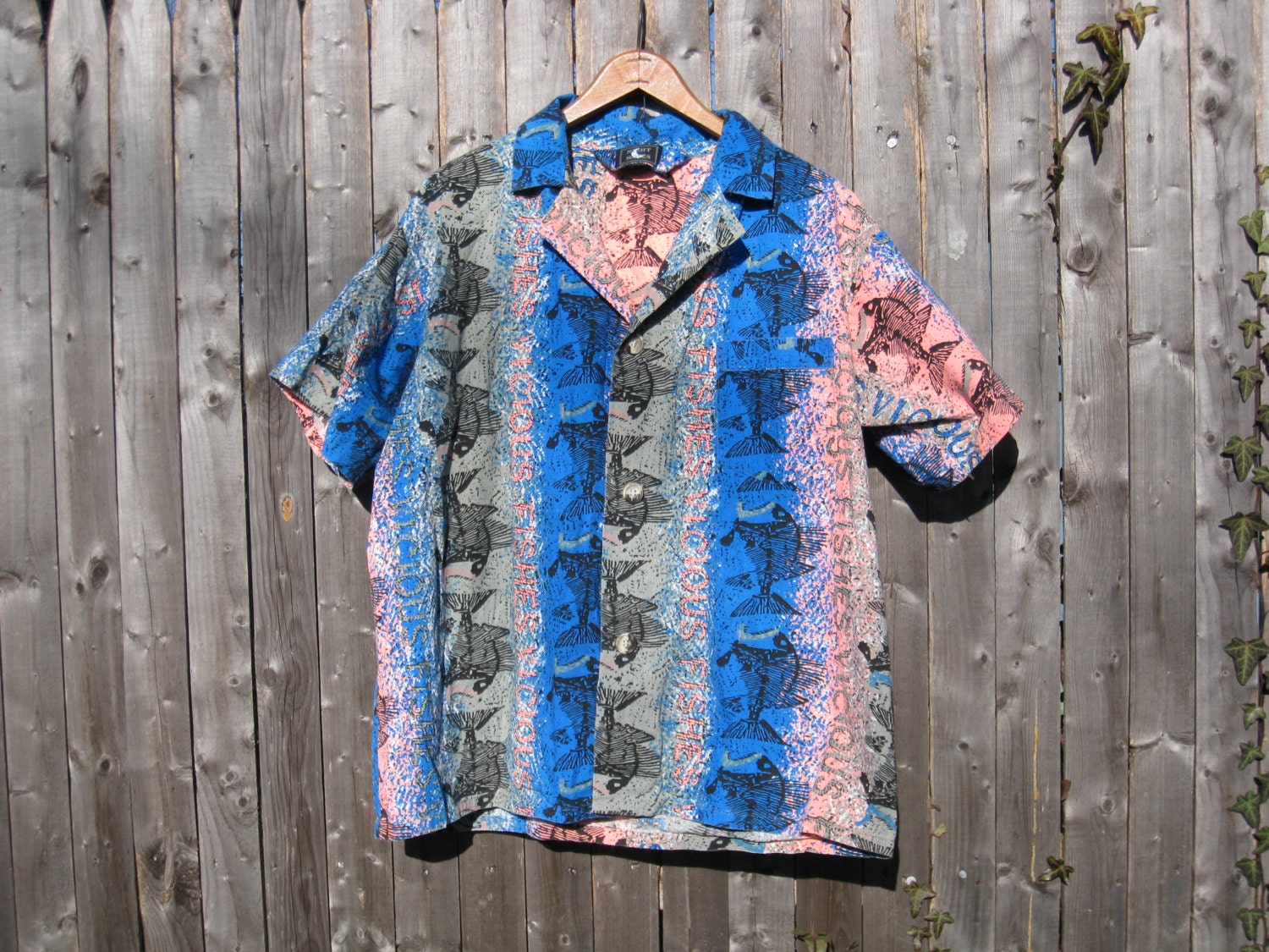 Vintage Vicious Fishes 80s Shirt By Night Moves Mens Large