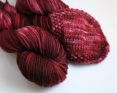 Yarn Superfine SW Merino Addison Worsted Red Currant hand dyed 181 yards