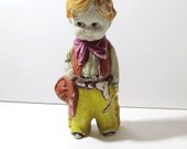 Vintage Cowboy Child Bisque Figurine - Made in Japan - Western Collectible