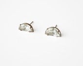 The Crystal Moon stud earrings with sterling silver posts