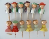 Birthday Cake Candle Holders, Wooden Boys and Girls