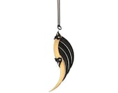 Spring Sale - 10 % OFF - Statement Necklace Blade Wing - Neo Victorian Gothic Jewelry - 24K Gold Plated - Antiqued Black Filigrees and Indu