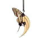 Spring Sale - 10 % OFF - Butterfly Blade Wing - Deadly Gorgeous Neo Victorian Fairy Necklace - 24K Gold Plated - With Real Butterfly Wings