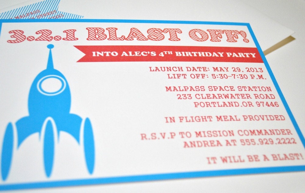 Rocket Birthday Invitations