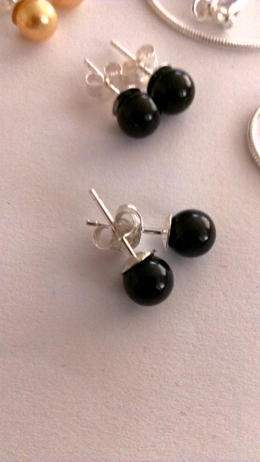 Black Swarovski Pearl Silver 925 Earrings