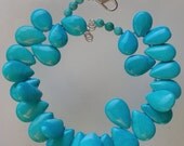 Summer Sale Turquoise Howlite Hand Knotted Statement Necklace