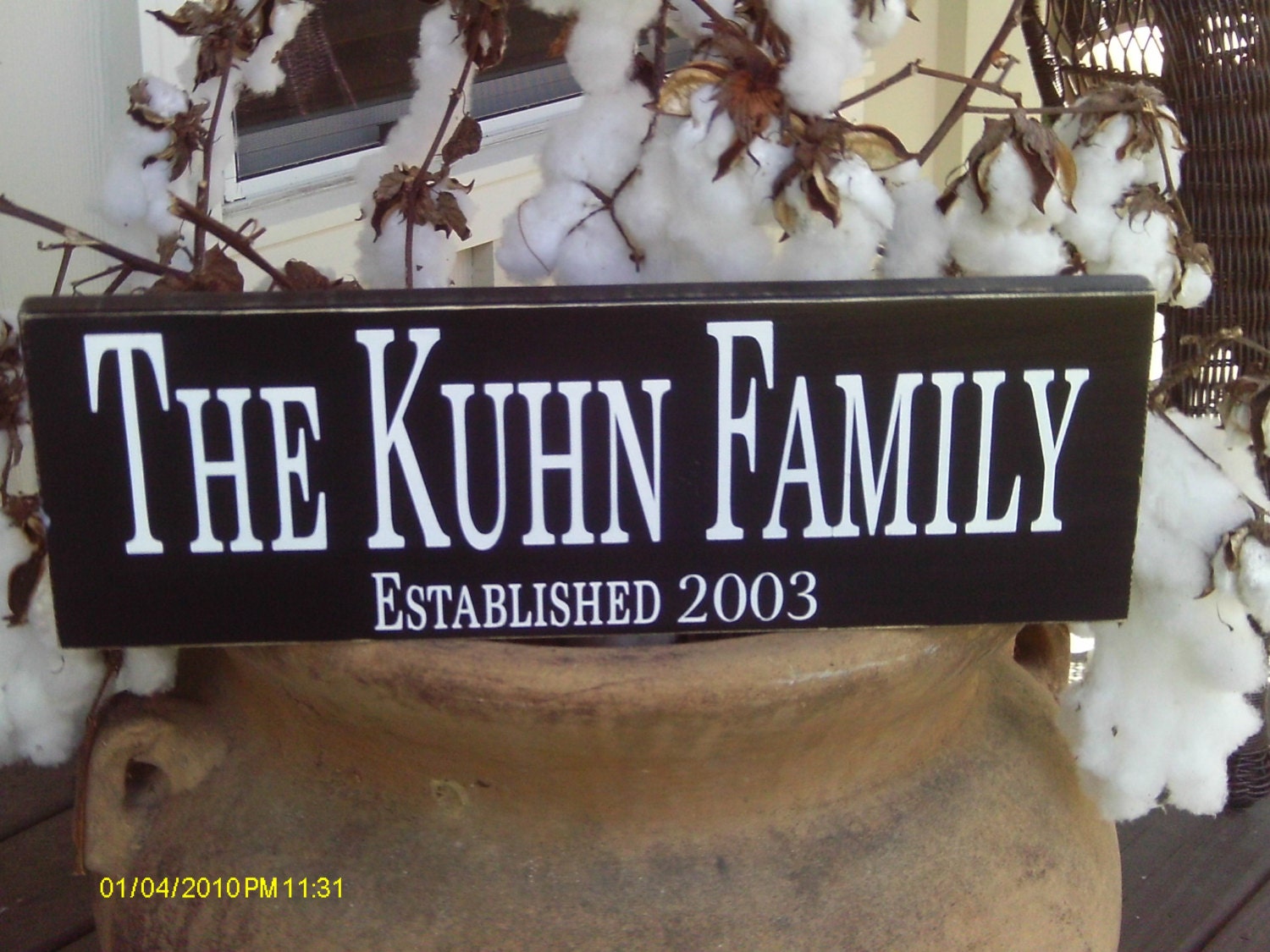 Personalized Family name sign Wood Custom Established Sign Rustic Vintage Shabby Chic