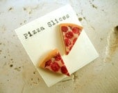 Miniature PIZZA slice Earrings