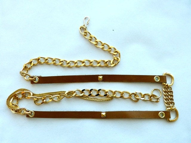 Leather Wrap Bracelet THE HALEY In Camel and Gold