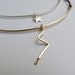 Gold Bar Choker Lightening Bolt 