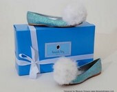 Periwinkle Fairy Style Adult Costume Pair Shoes Dress Shoes Custom Made