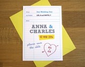 Wedding Save the Date - 'Library Card' Design - One Sample