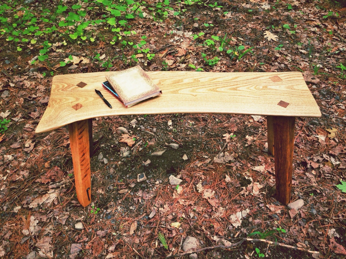 Zena Road Bench: Wood Garden Bench Eco-Sourced Catalpa and Locust Wood Patio Furniture