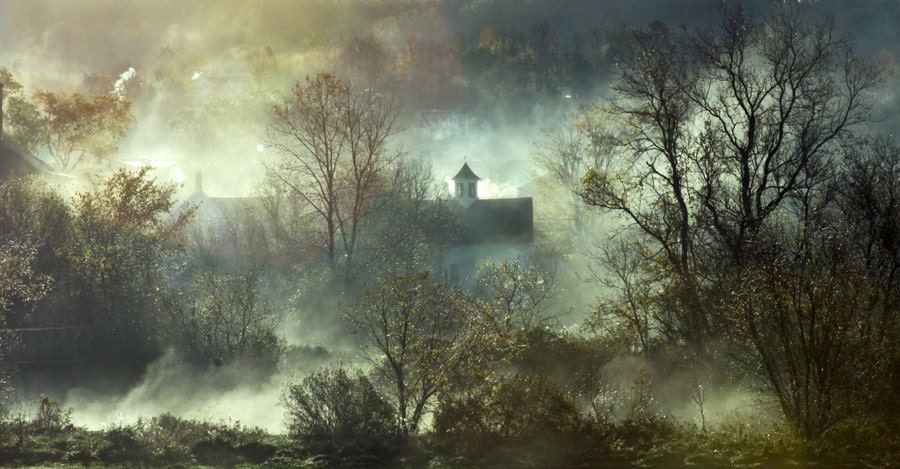Eerie New England Foggy Morning Print