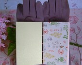 Hand-Me-Down Vintage Grey Embroidered Fabic Ladies Glove Book w/Coptic Binding