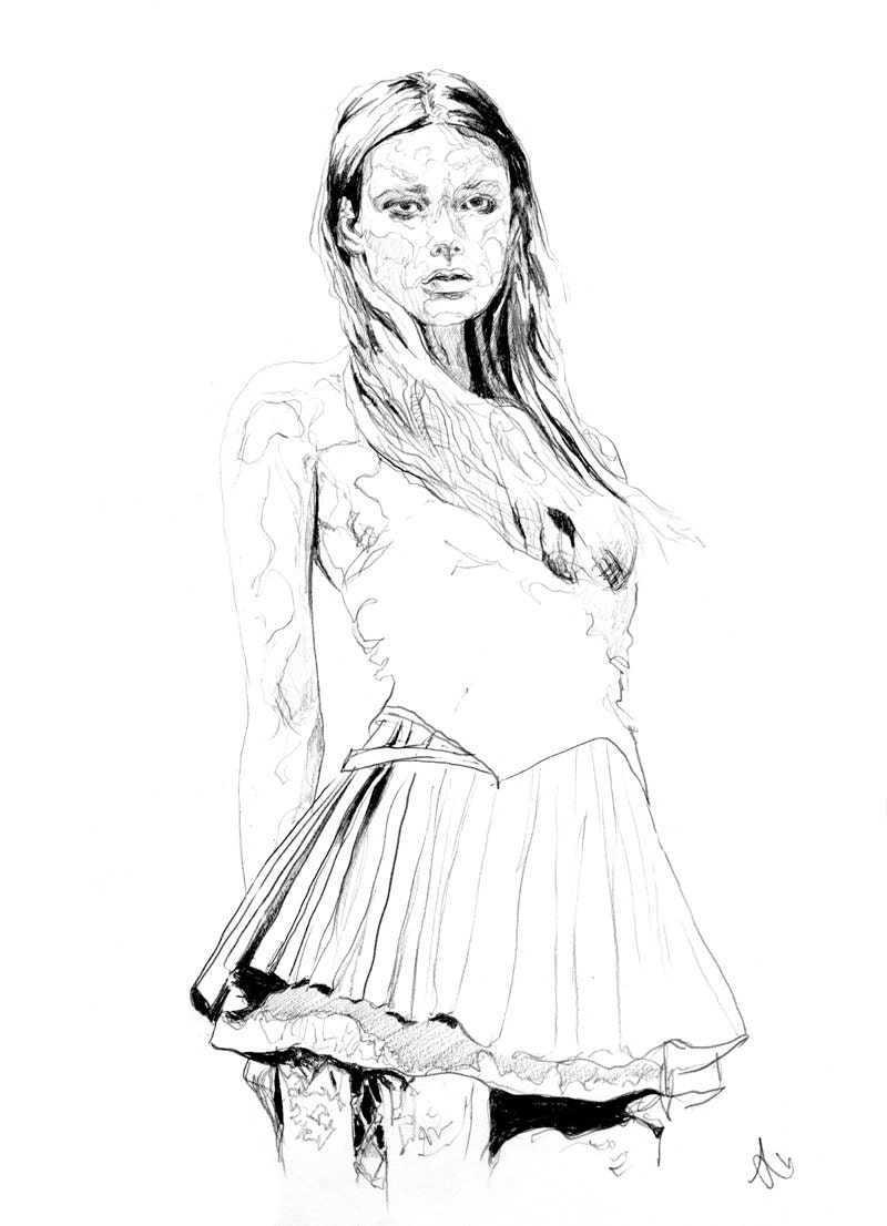 Original A4 Pencil Drawing "Pleats"
