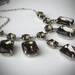 Smoky Gray Rhinestone Statement Necklace, Wedding, Bride, Black Diamond