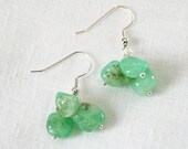 Green Aventurine Cluster Nugget Earrings