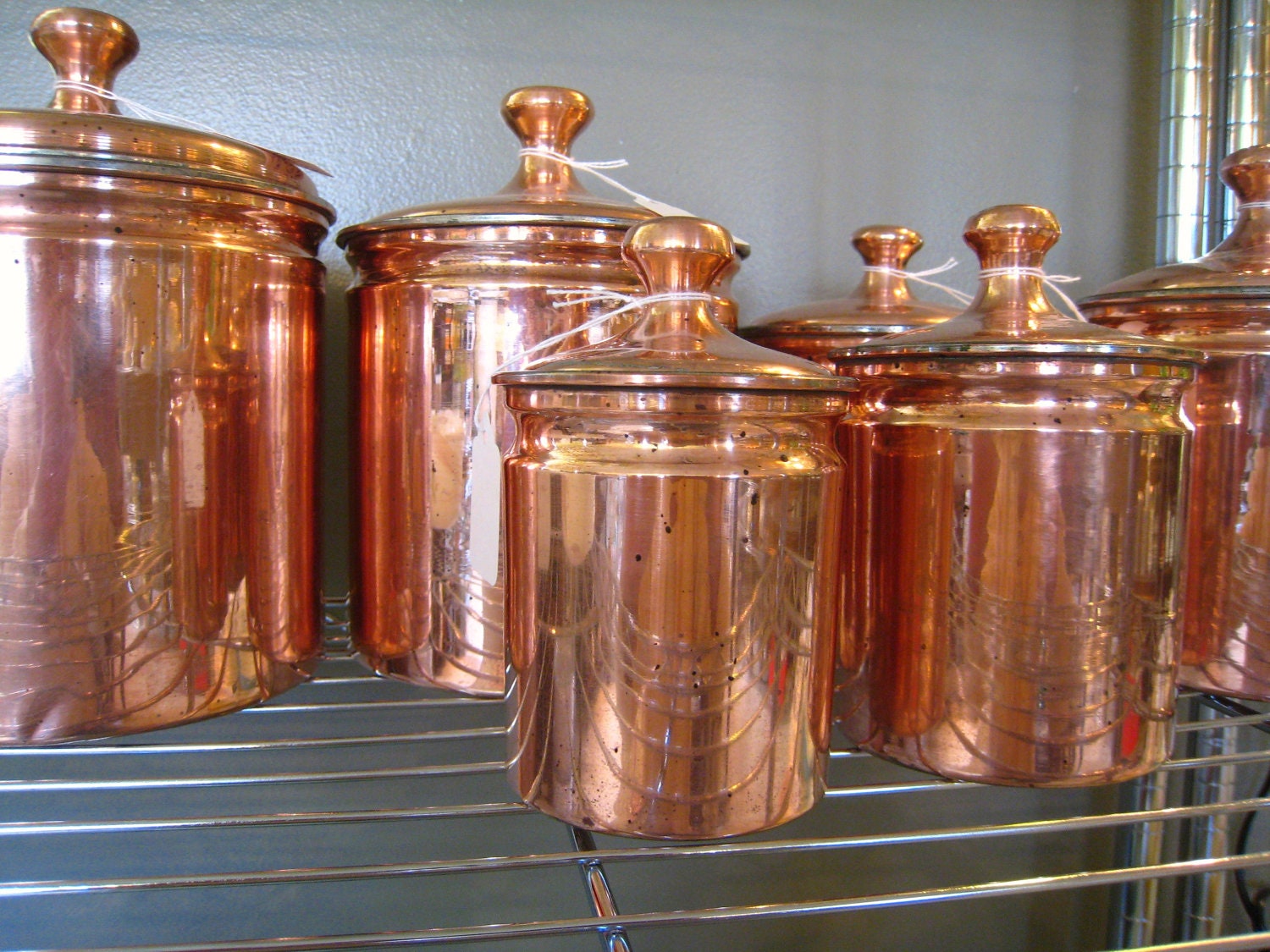 Vintage Kitchen Copper Canister Set Of 6 By Vintagekitchenshop