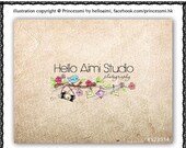 Custom Premade Logo Design - sketch hand drawn bird camera Polaroid logo photography business logo boutique by princess mi logo1233-14