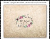 Custom Premade Logo Design - hand drawn sketch rose flower illustration  logo photography logo business boutique by princess mi logo1261-3