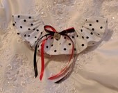white and black polka dot rockabilly retro Wedding or Prom Garter