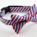 Red White Blue Stripes Dog Bow Tie Collar