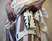White Handmade Real Leather Holster  - steampunk - burning man - festivals, Please read Description for size