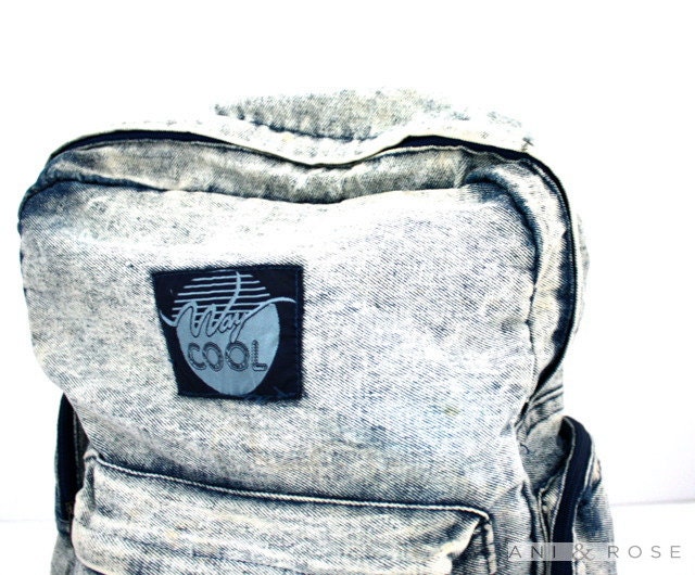 Vintage 1980's ACID Wash Denim Backpack