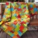 Bright Colors Handmade Throw or Sofa Quilt