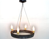 HALO Wine Barrel Ring Chandelier  V4 - 100% RECYCLED from Napa Wine Barrels