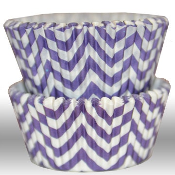 Chevron Purple GREASEPROOF Zigzag Baking Cups Cupcake Liners - Quantity 50 Il_570xn