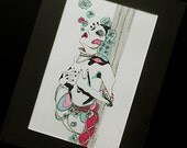 Ophelia Original Ink Illustration (9 x 12)