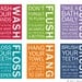 Bathroom art prints. Bathroom Rules. Kids bathroom wall quotes. Wash Brush Floss Flush. Typography. Set of 4 11x14 prints by WallFry