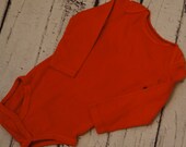 Blank Solid Cotton Long Sleeved Onesie Tangerine Orange Size 24 Months Undershirt for cosutme or outfit