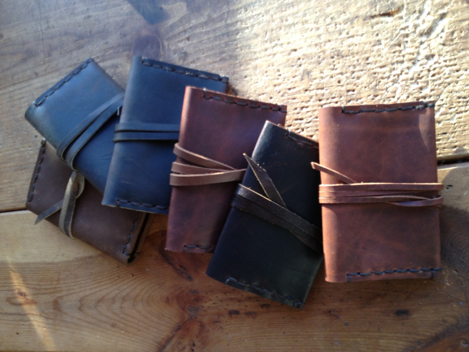 Leather card wallet - mens handstitched wallet - NEW WIDER VERSION