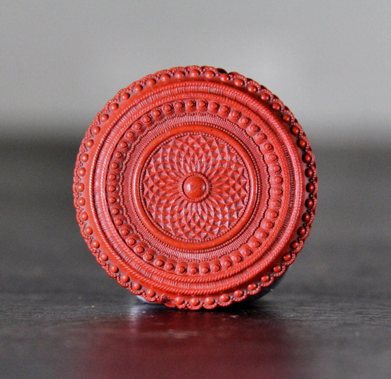 RESERVED // Very Rare 1850s Antique OREO Miniature Photo Case in RED
