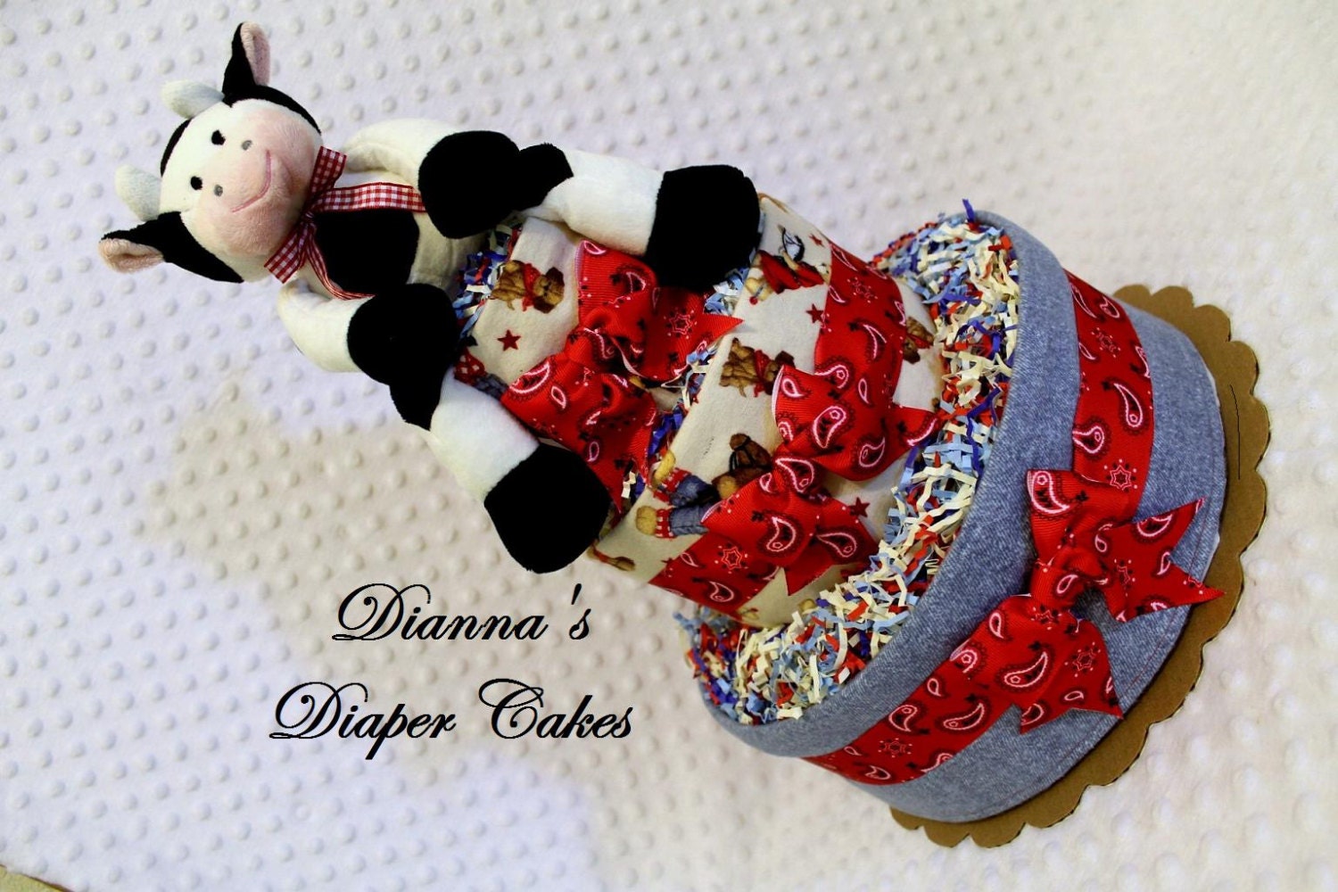 Baby Diaper Cakes Country Farm Shower Gift or Centerpiece