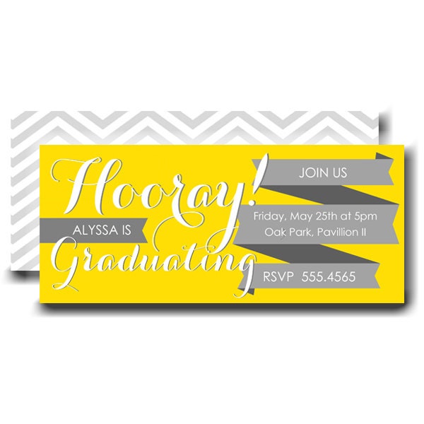 Graduation Announcement/Graduation Invitation . Hooray Graduation Collection . by Loralee Lewis