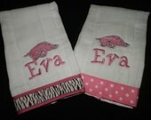 Arkansas Razorback Burp Cloths, Razorback Baby Burp Cloths, Razorback Baby Gift