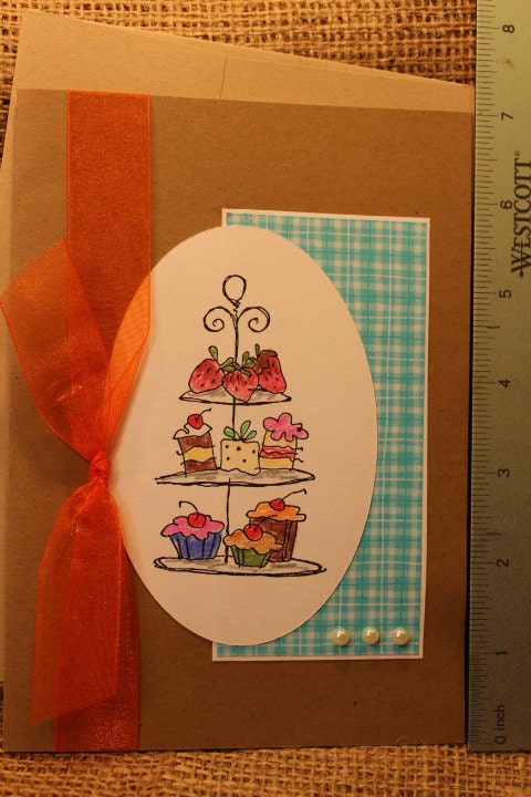 Tiered Birthday Treat Card, Birthday Card, Unique Handmade Treats Birthday Card