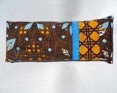 FREE SHIPPING- Brown and Gold Eye Pillow with Lavender and Flaxseed