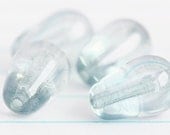 Czech Glass Vertical Drop Beads - Lumi Blue Luster (9mm) x 8