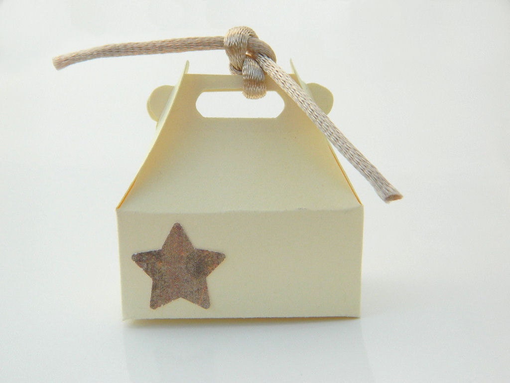 Jewelry Gift Wrap Box - Box for Rings - Beige, Cream, Vanilla, Star, Brown, Caramel, Constellation, Favor, Holiday, Mini Box, Party Favor