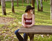 LOVE Crochet Cropped Tank Top / Tankini / Bikini / Hippie / Yoga shirt