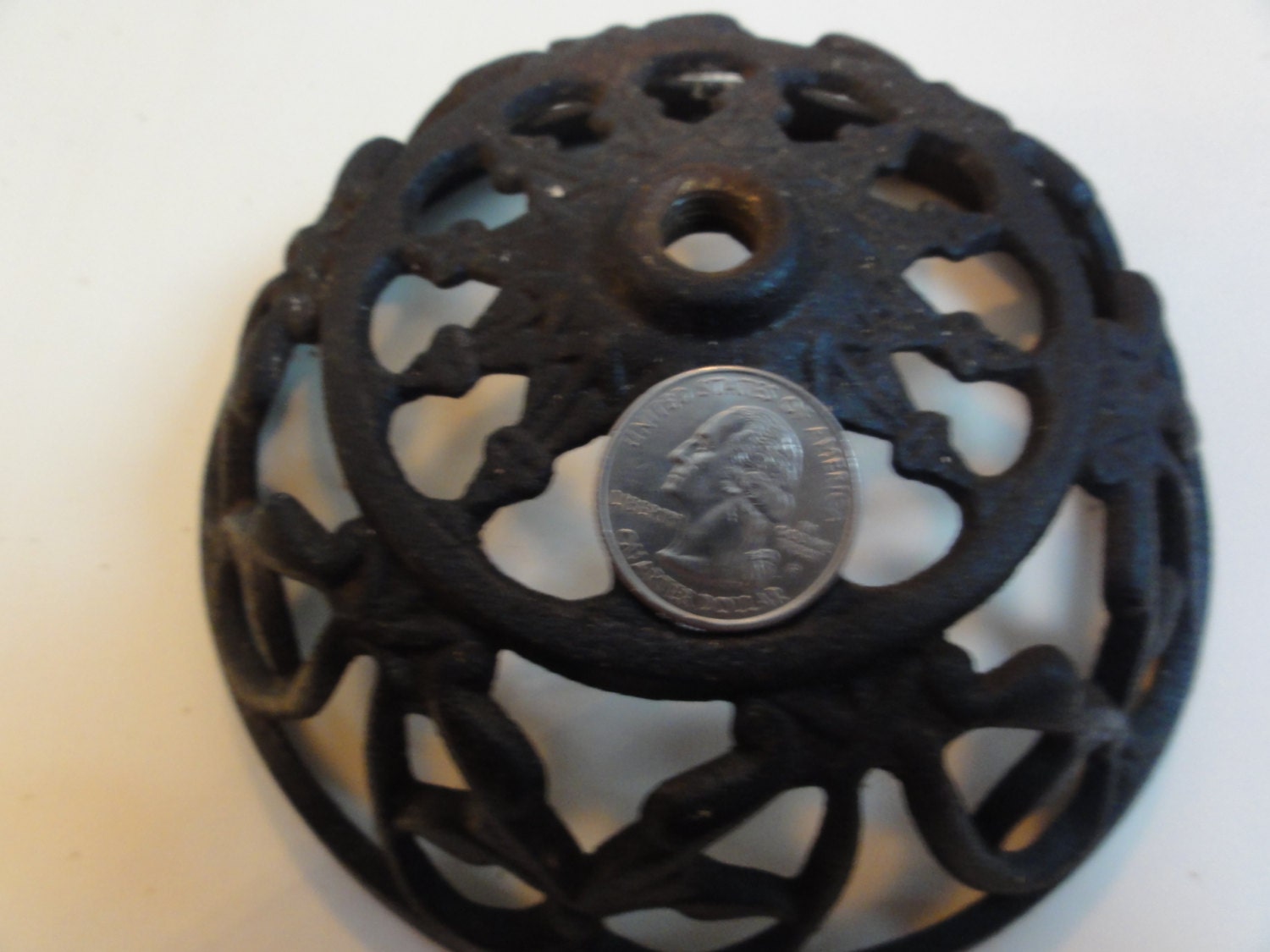 Vintage cast iron light fixture ceiling canopy by UnexpectedFinds